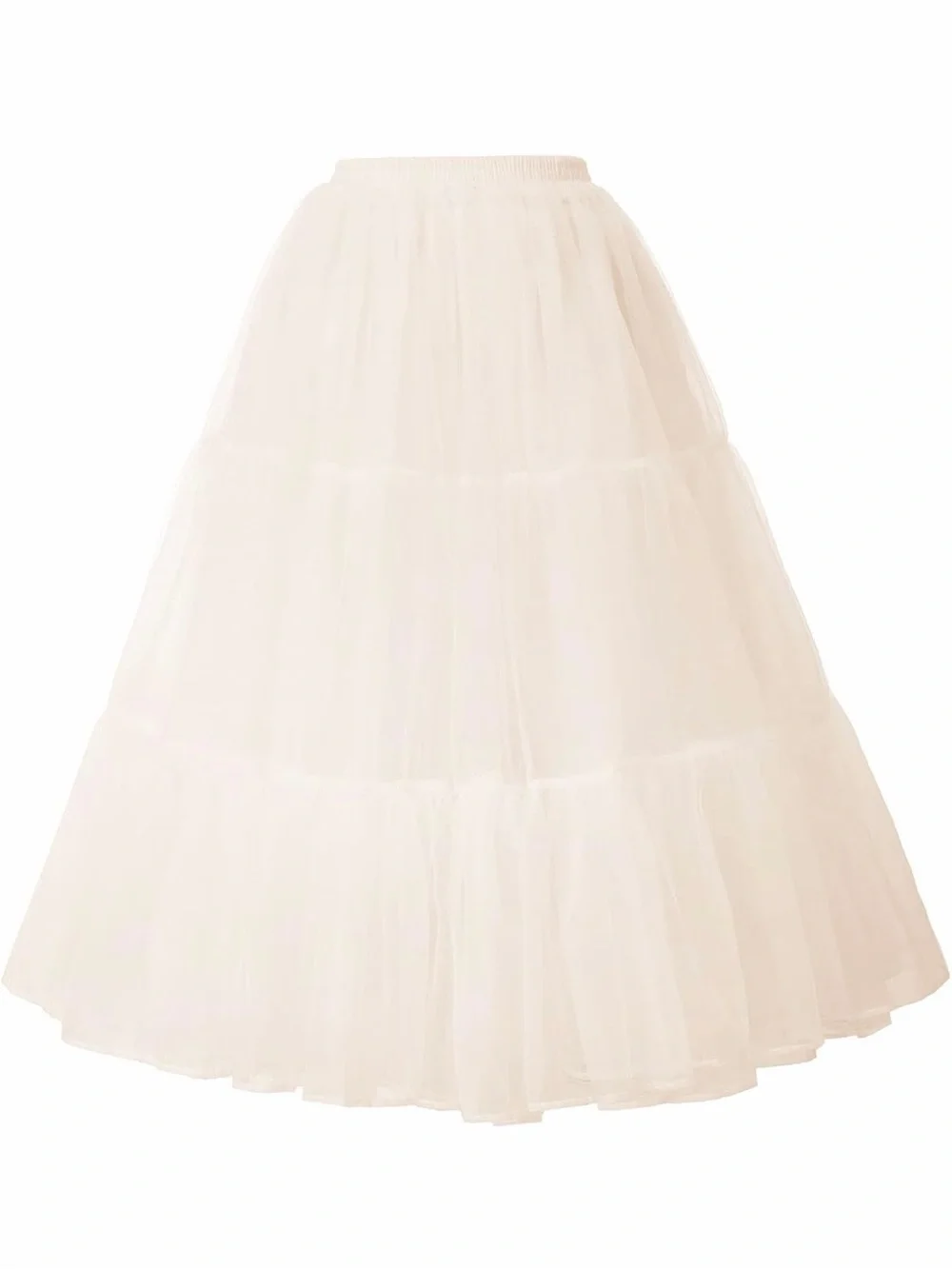 Grace Karin White Layered Tulle Petticoat Slip